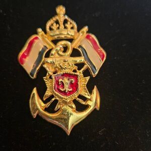 Premier Jewelry Anchor Brooch Gold Red White Blue Pin